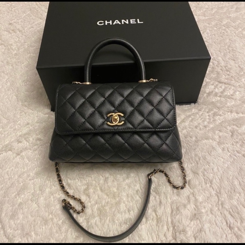 Iridescent black caviar Coco Chanel .